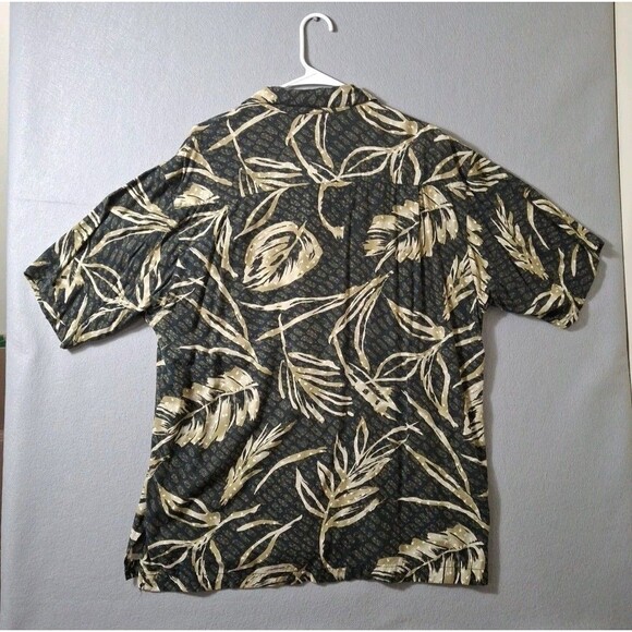 Luau Hawaiian Shirt Mens Large Floral Palms Hoop Collar Camp Spun Rayon EUC - Picture 7 of 7